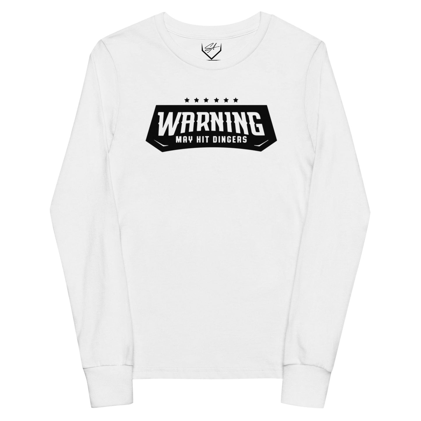 SA Apparel Youth Long Sleeve White / S Warning May Hit Dingers - Youth Long Sleeve