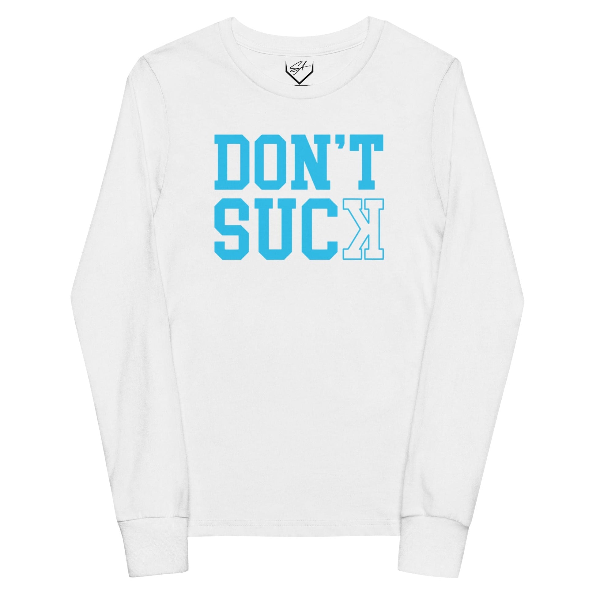 SA Apparel Youth Long Sleeve White / S Don't Suck Teal - Youth Long Sleeve