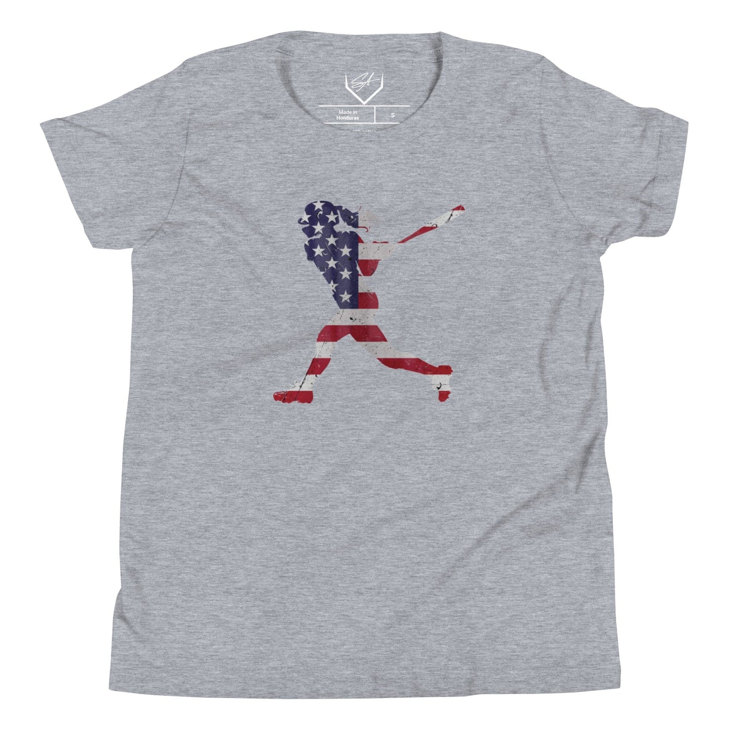 American Flag Softball Batter - Youth Tee