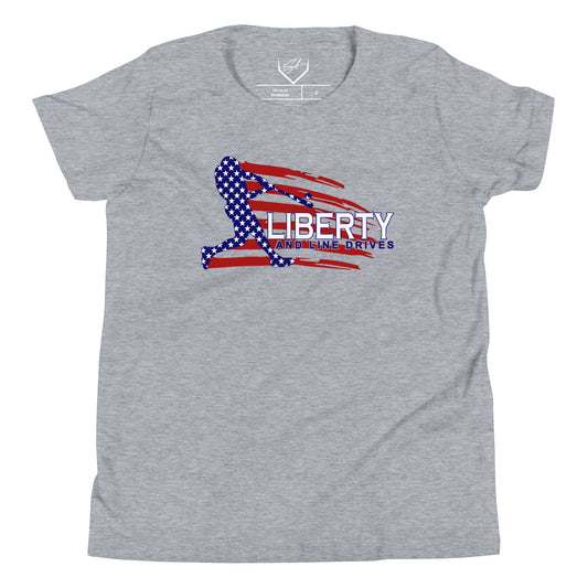 Liberty & Line Drives Baseball - Youth Tee