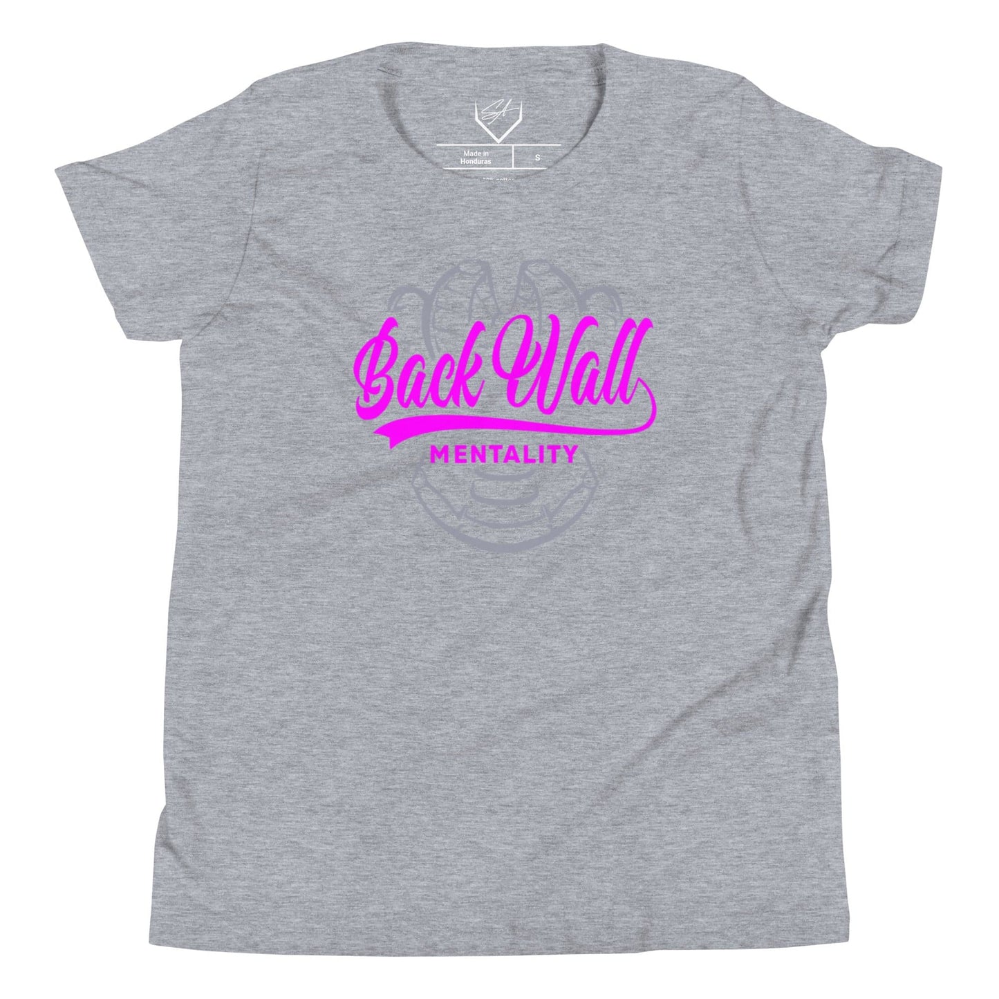 SA Apparel Athletic Heather / S Backwall Mentality Pink - Youth Tee