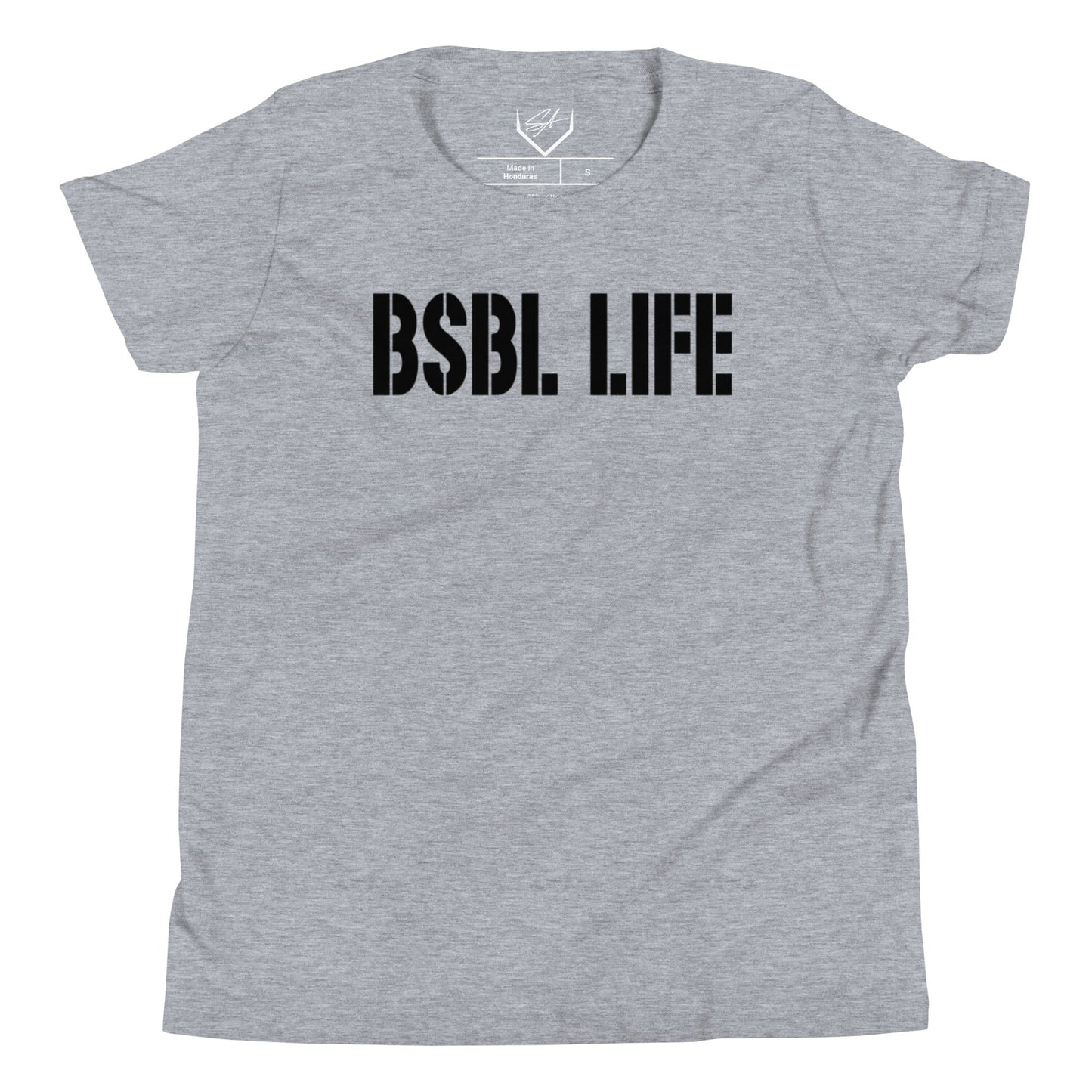 SA Apparel Athletic Heather / S Baseball Life - Youth Tee