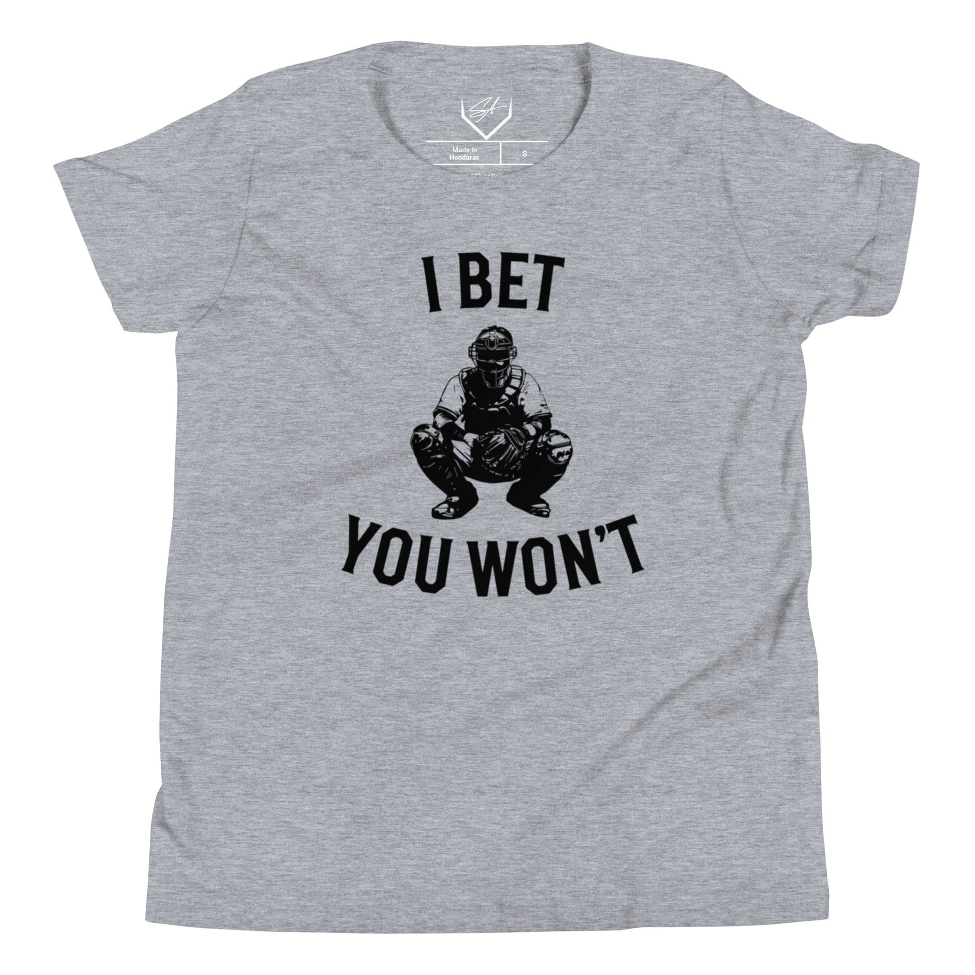 SA Apparel Athletic Heather / S I Bet You Won't - Youth Tee