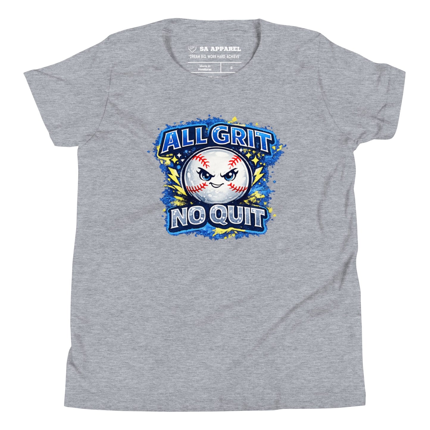 SA Apparel Youth Tee Light Grey / S / Soft Style/Cotton All Grit, No Quit - Youth Tee