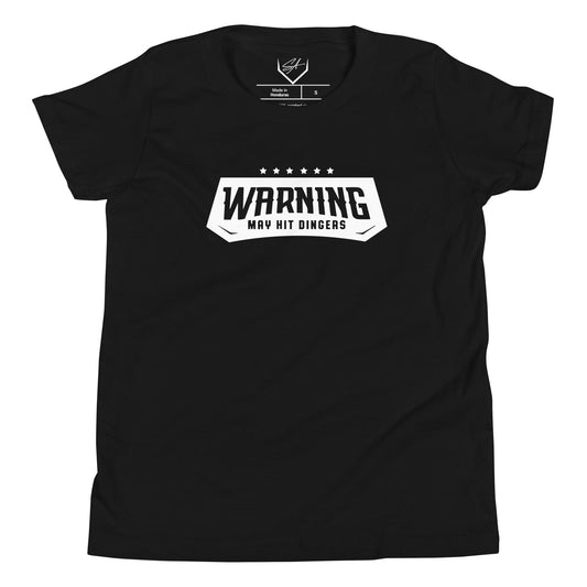 SA Apparel Black / S Warning May Hit Dingers - Youth Tee