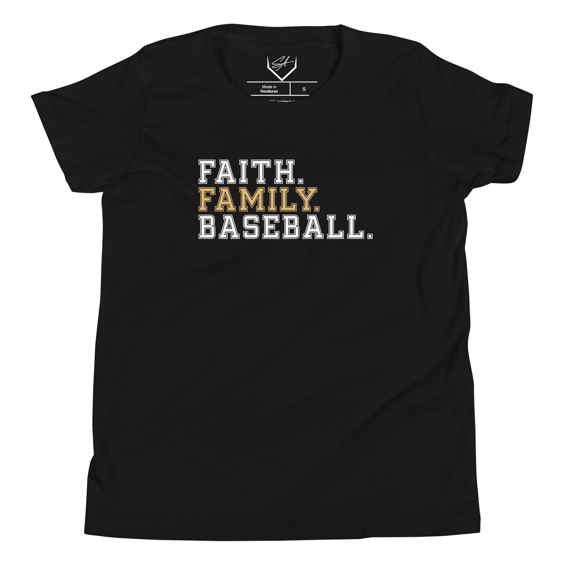 SA Apparel Youth Tee Black / S Faith Family Baseball - Youth Tee