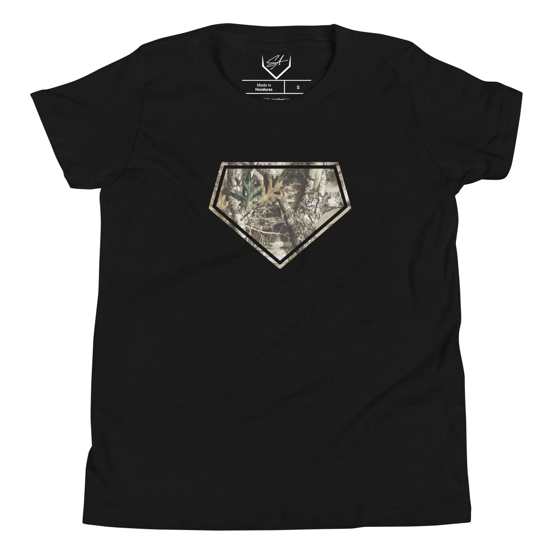 SA Apparel Black / S Camo Plate - Youth Tee