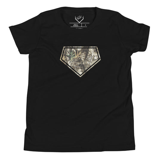 SA Apparel Black / S Camo Plate - Youth Tee