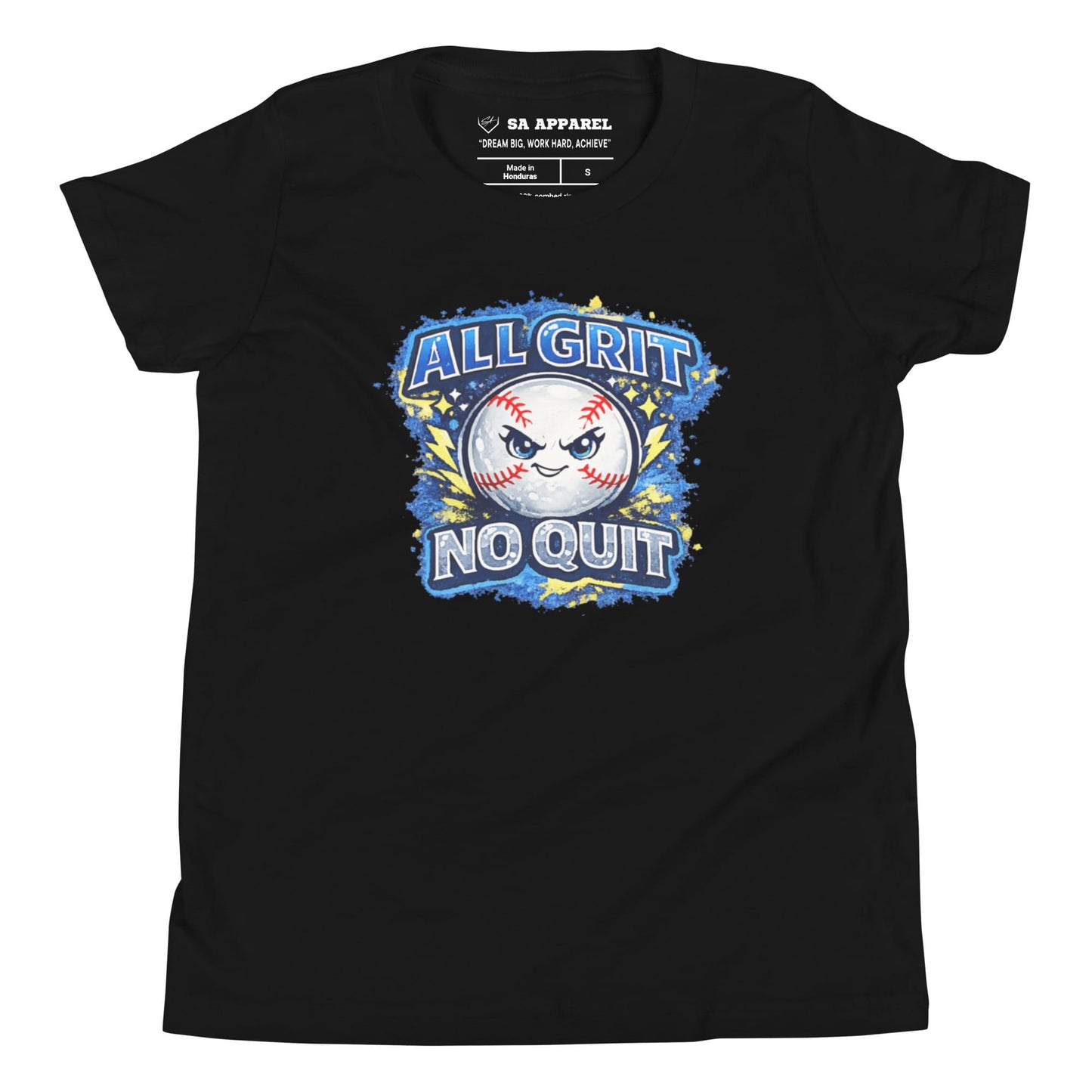 SA Apparel Youth Tee Black / S / Soft Style/Cotton All Grit, No Quit - Youth Tee