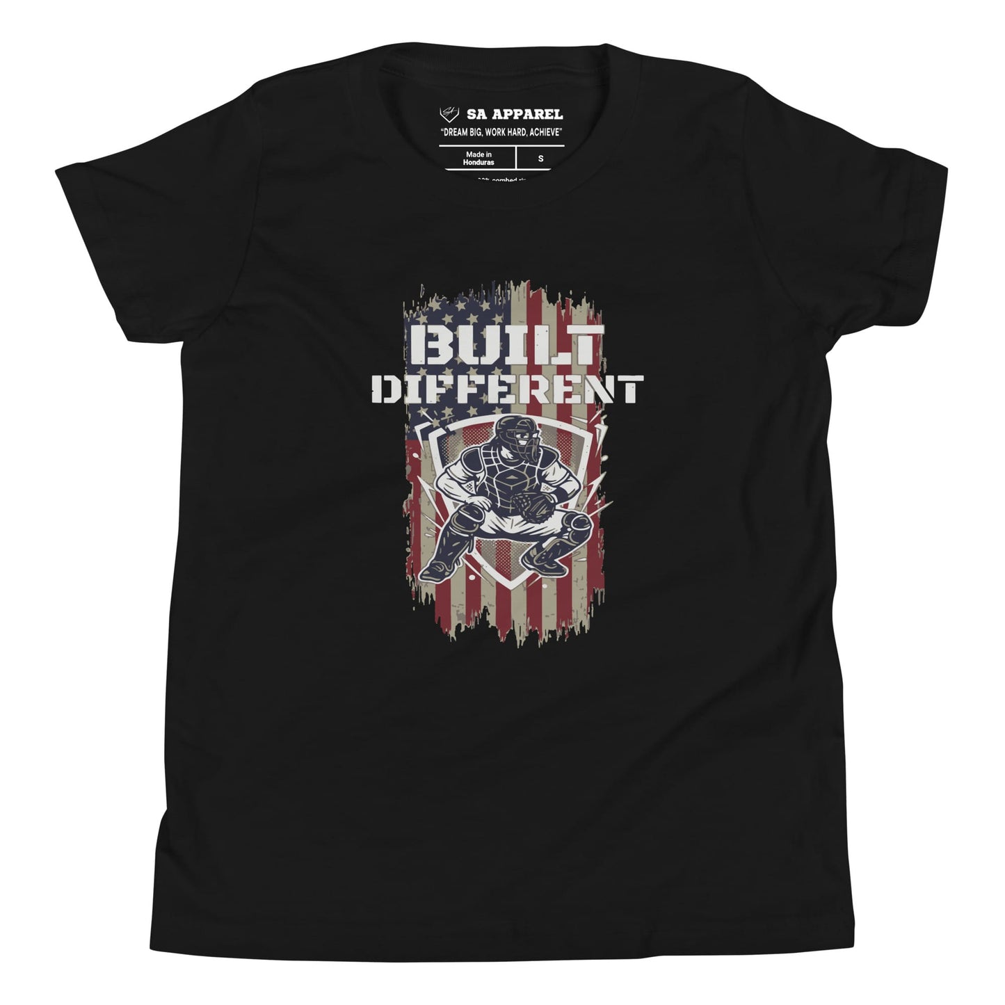 SA Apparel Youth Tee Black / S / Soft Style/Cotton Built Different Catcher - Youth Tee