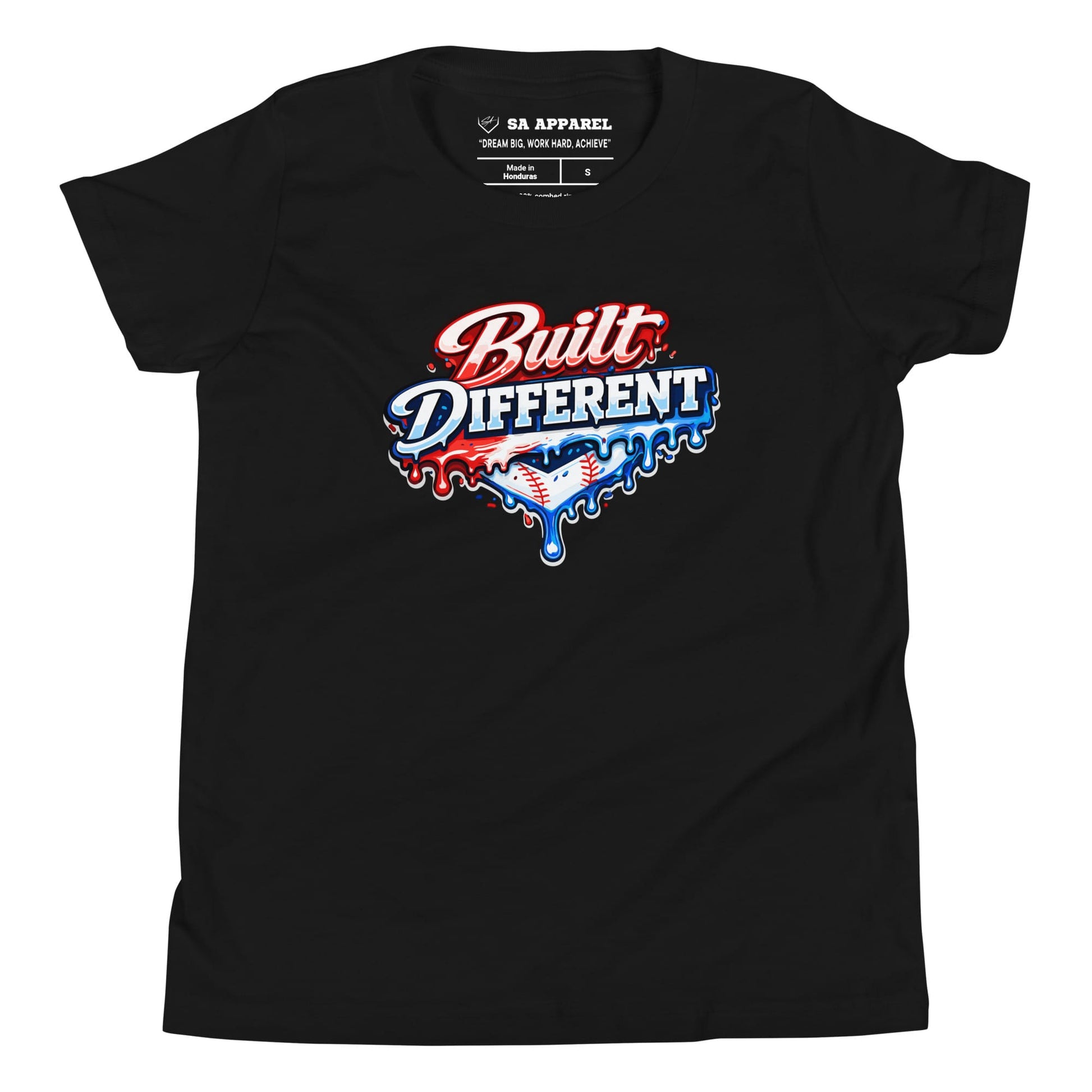 SA Apparel Youth Tee Black / S / Soft Style/Cotton Built Different Baseball - Youth Tee