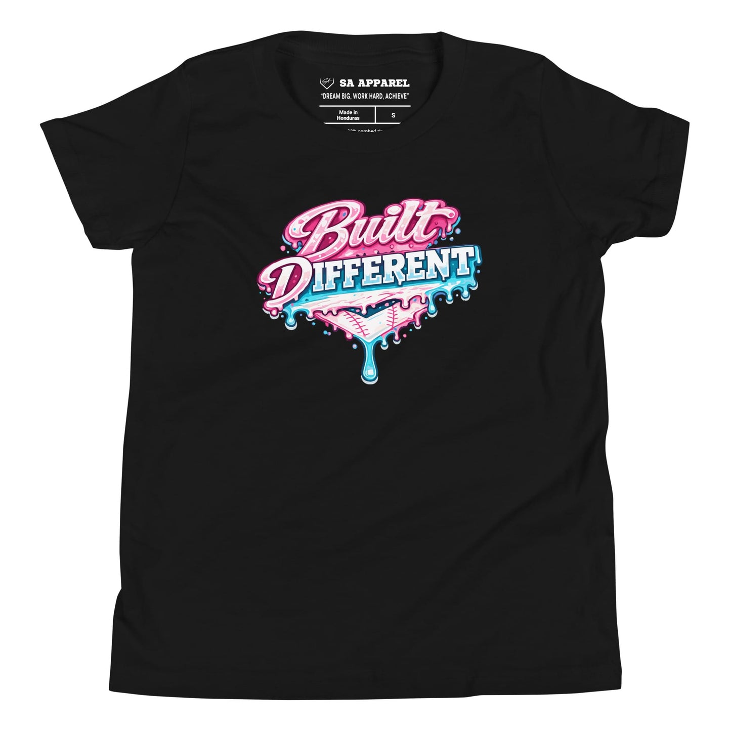 SA Apparel Youth Tee Black / S / Soft Style/Cotton Built Different Softball - Youth Tee