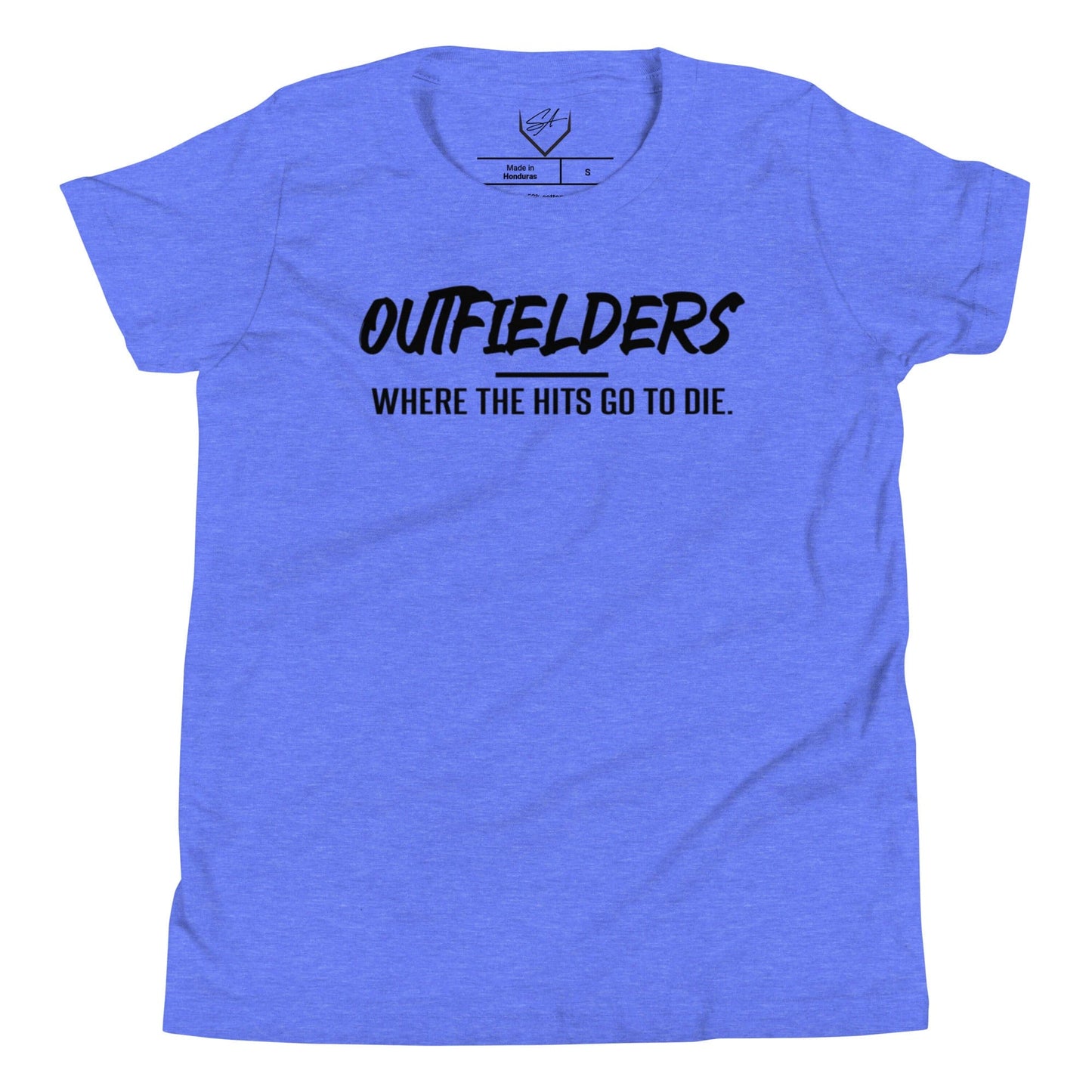 Outfielders: Where The Hits Go To Die - Youth Baseball Tee