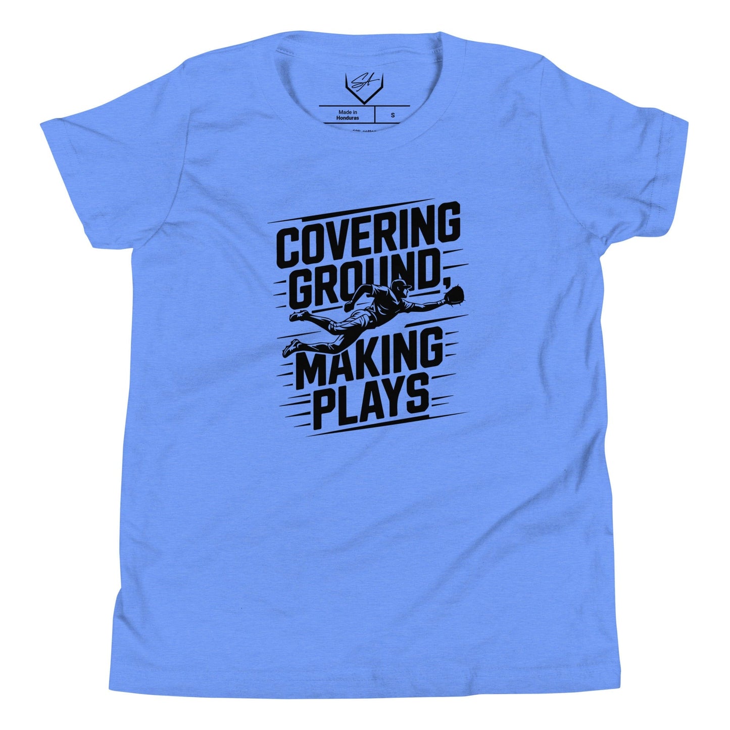 SA Apparel Youth Tee Heather Columbia Blue / S Covering Ground Making Plays - Youth Tee