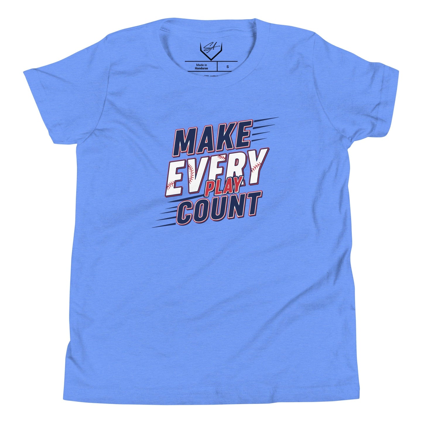 SA Apparel Youth Tee Heather Columbia Blue / S Make Every Play Count - Youth Tee