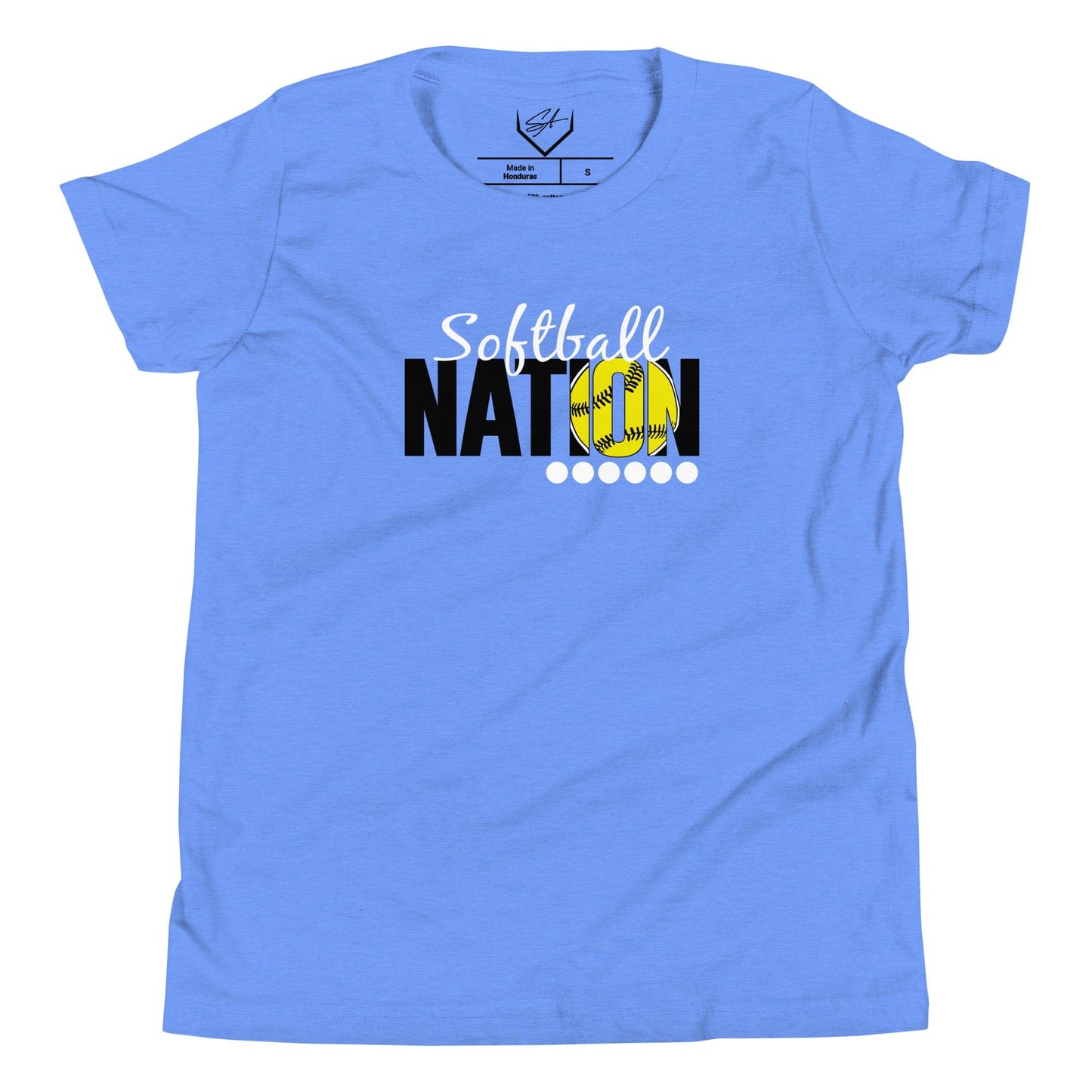 SA Apparel Youth Tee Heather Columbia Blue / S Softball Nation - Youth Tee