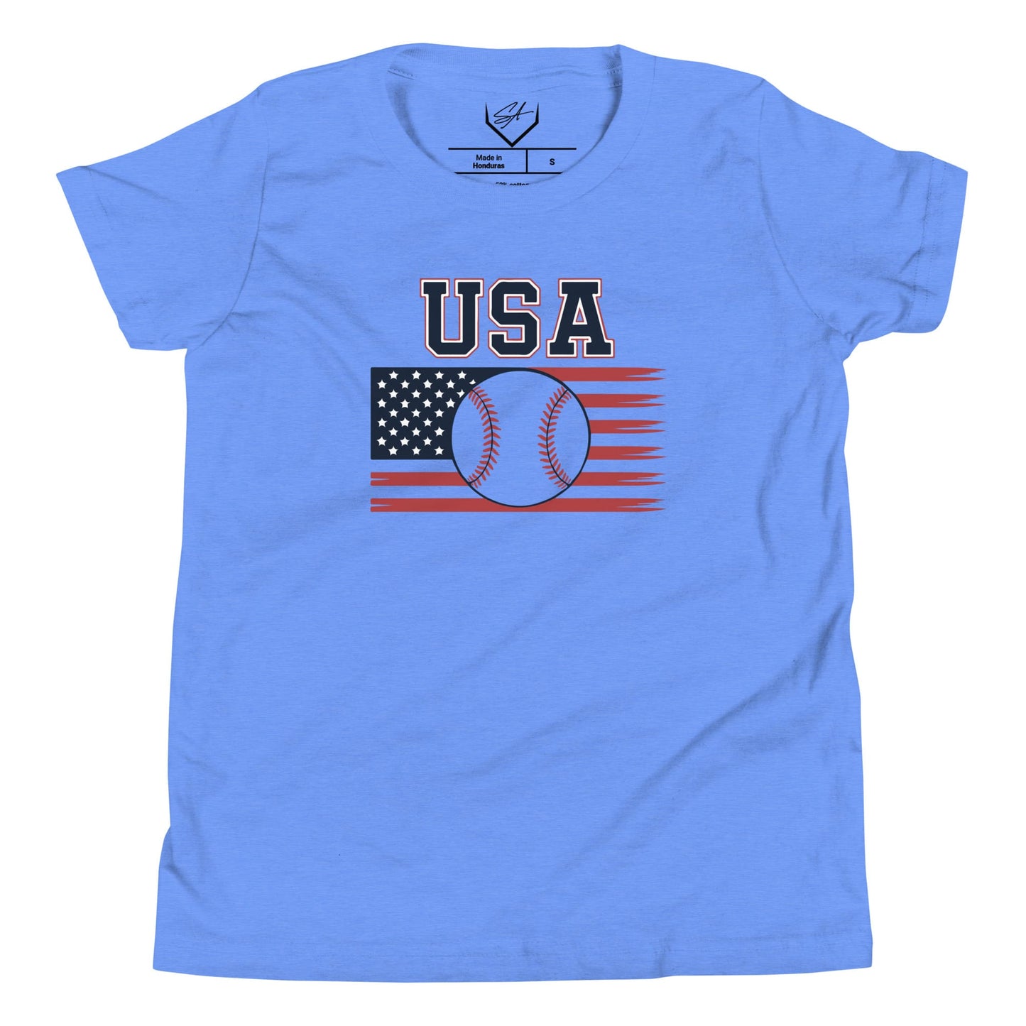 SA Apparel Heather Columbia Blue / S USA - Youth Tee