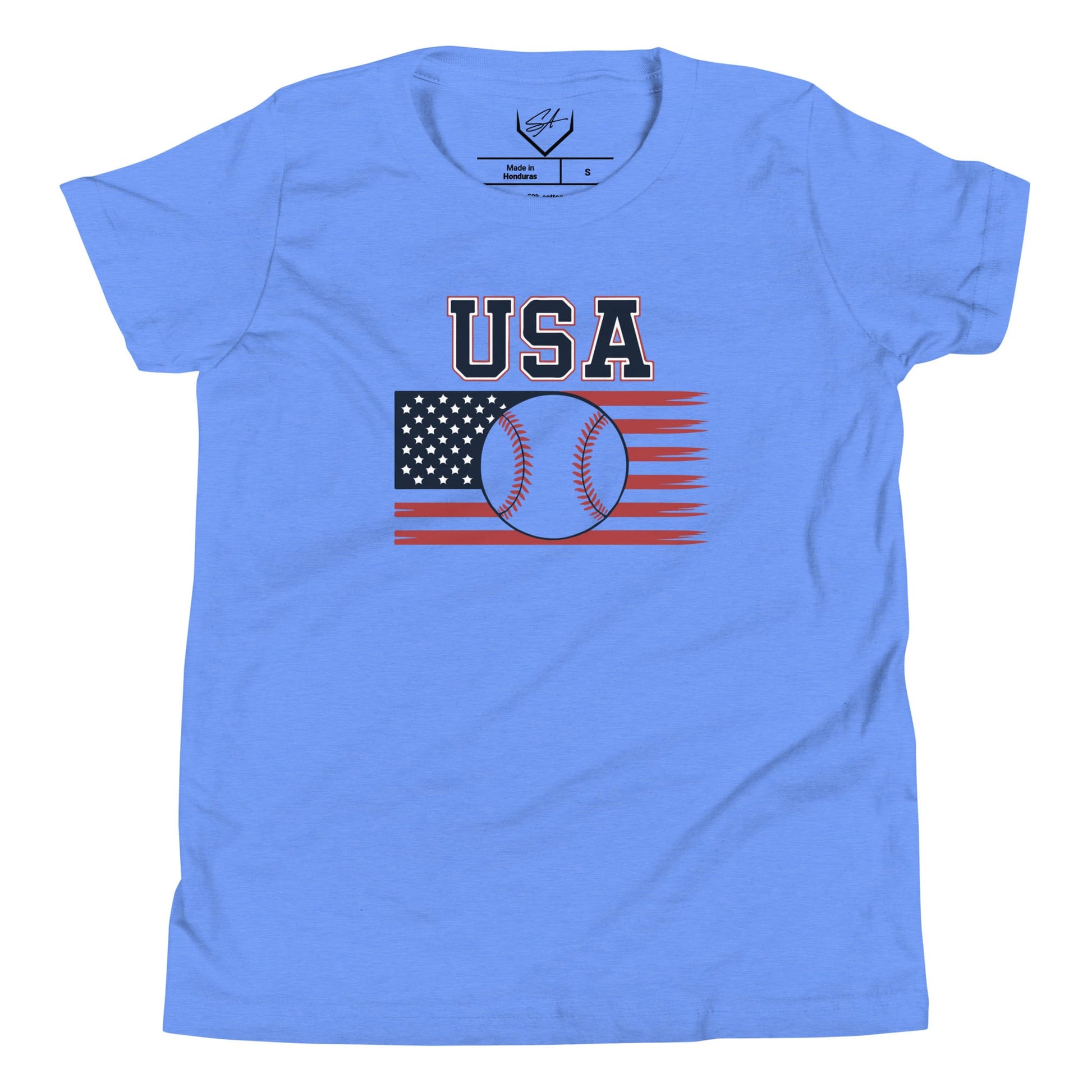 SA Apparel Heather Columbia Blue / S USA - Youth Tee