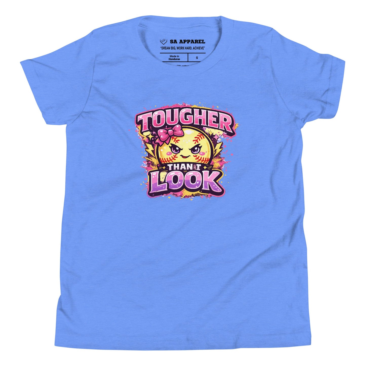 SA Apparel Youth Tee Heather Columbia Blue / S / Soft Style/Cotton Tougher Than I Look - Youth Tee