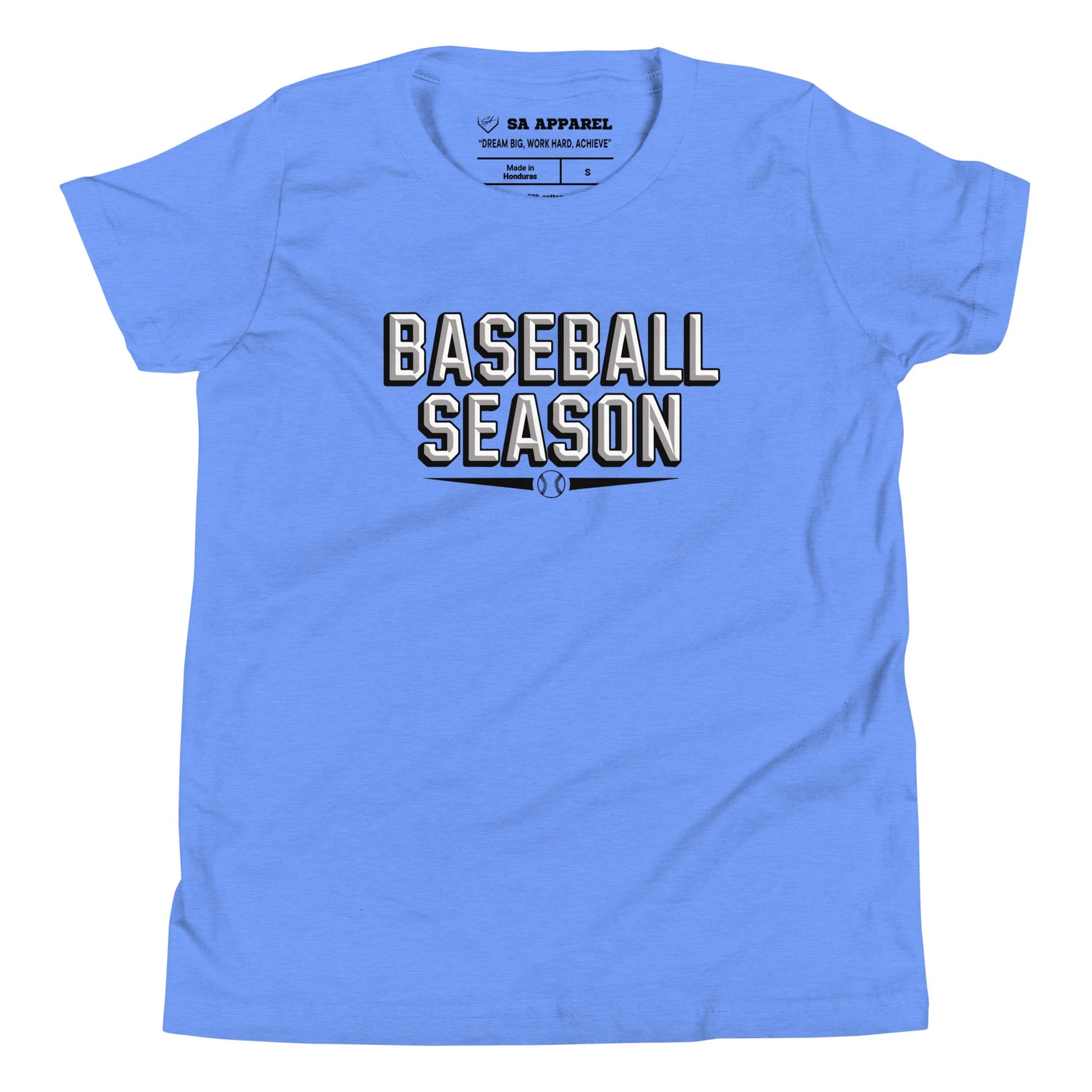 SA Apparel Youth Tee Heather Columbia Blue / S / Soft Style/Cotton Baseball Season - Youth Tee