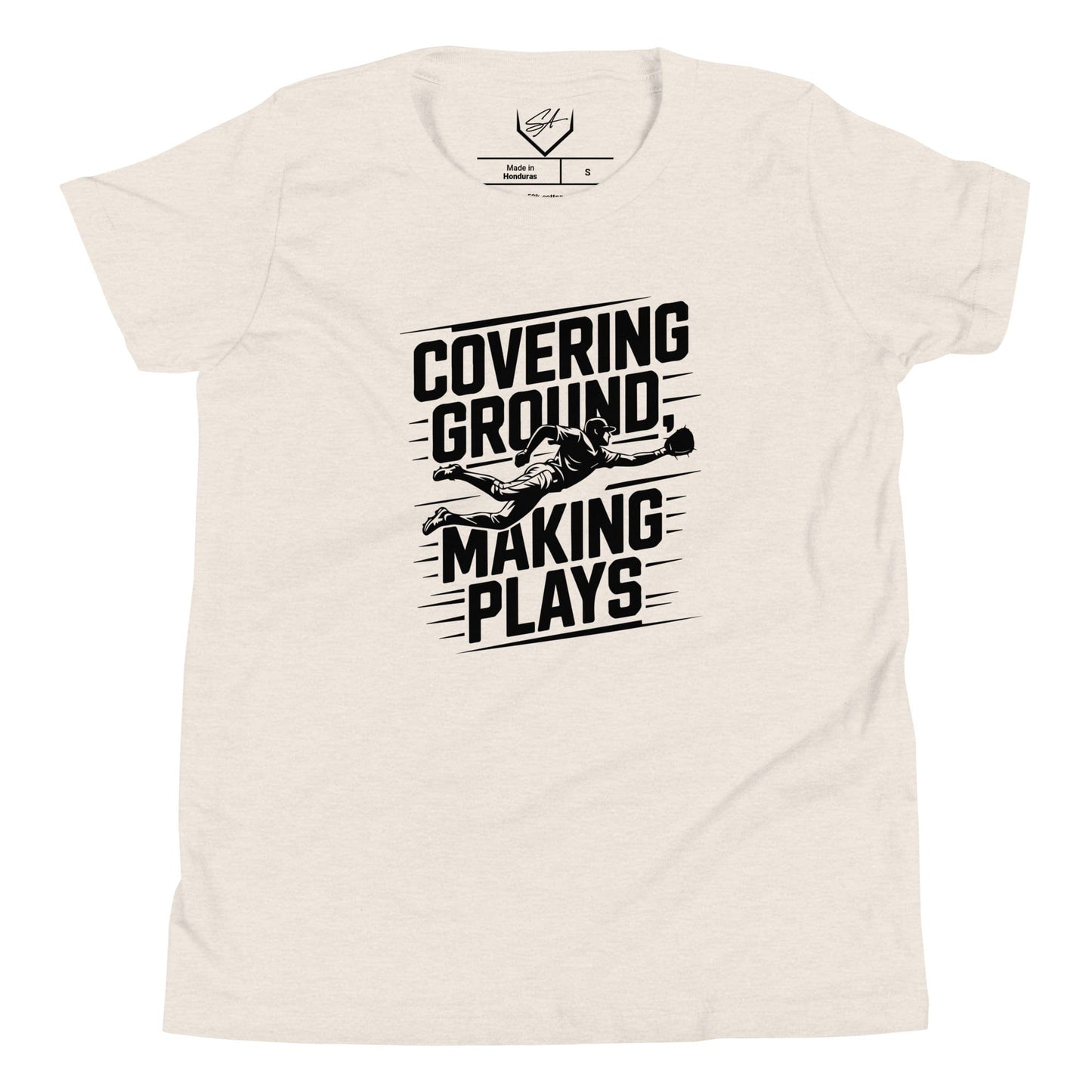 SA Apparel Youth Tee Natural / S Covering Ground Making Plays - Youth Tee
