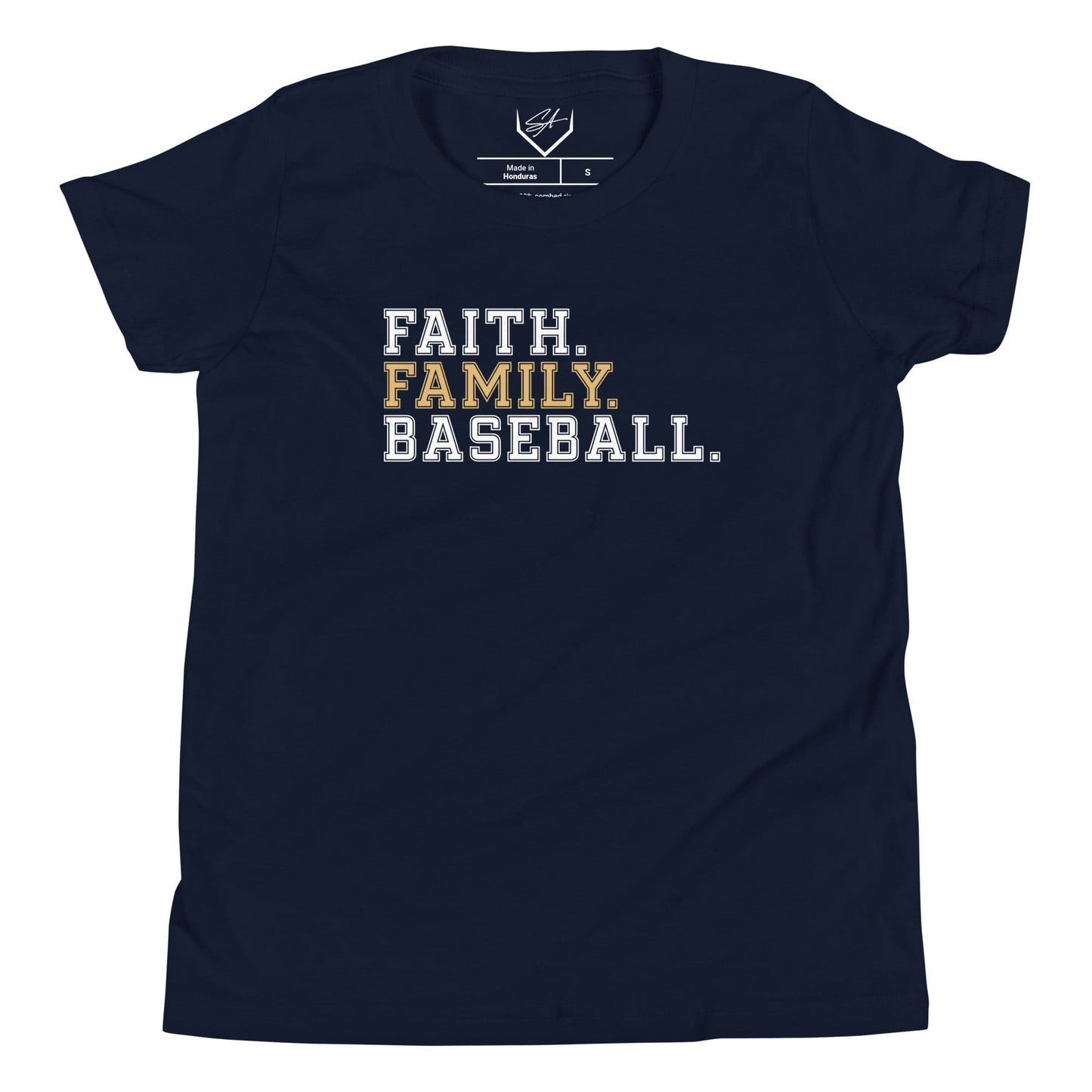 SA Apparel Youth Tee Navy / S Faith Family Baseball - Youth Tee