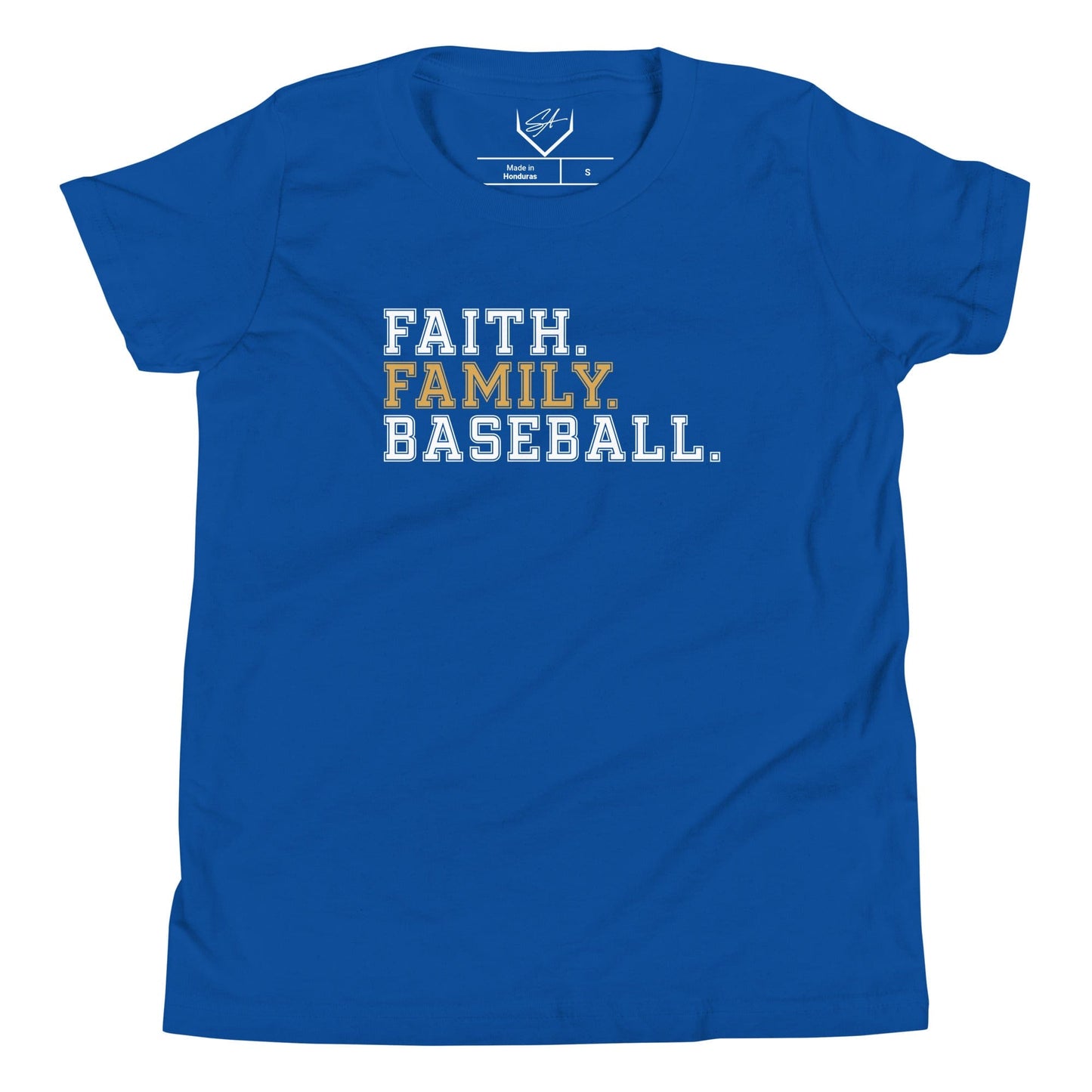 SA Apparel Youth Tee True Royal / S Faith Family Baseball - Youth Tee