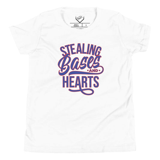 Stealing Bases And Hearts Blue - Youth Tee