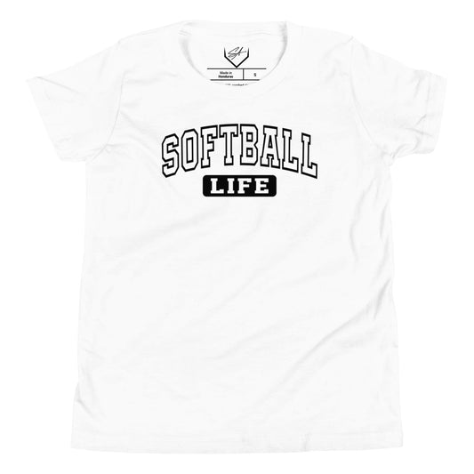 SA Apparel White / S Softball Life - Youth Tee