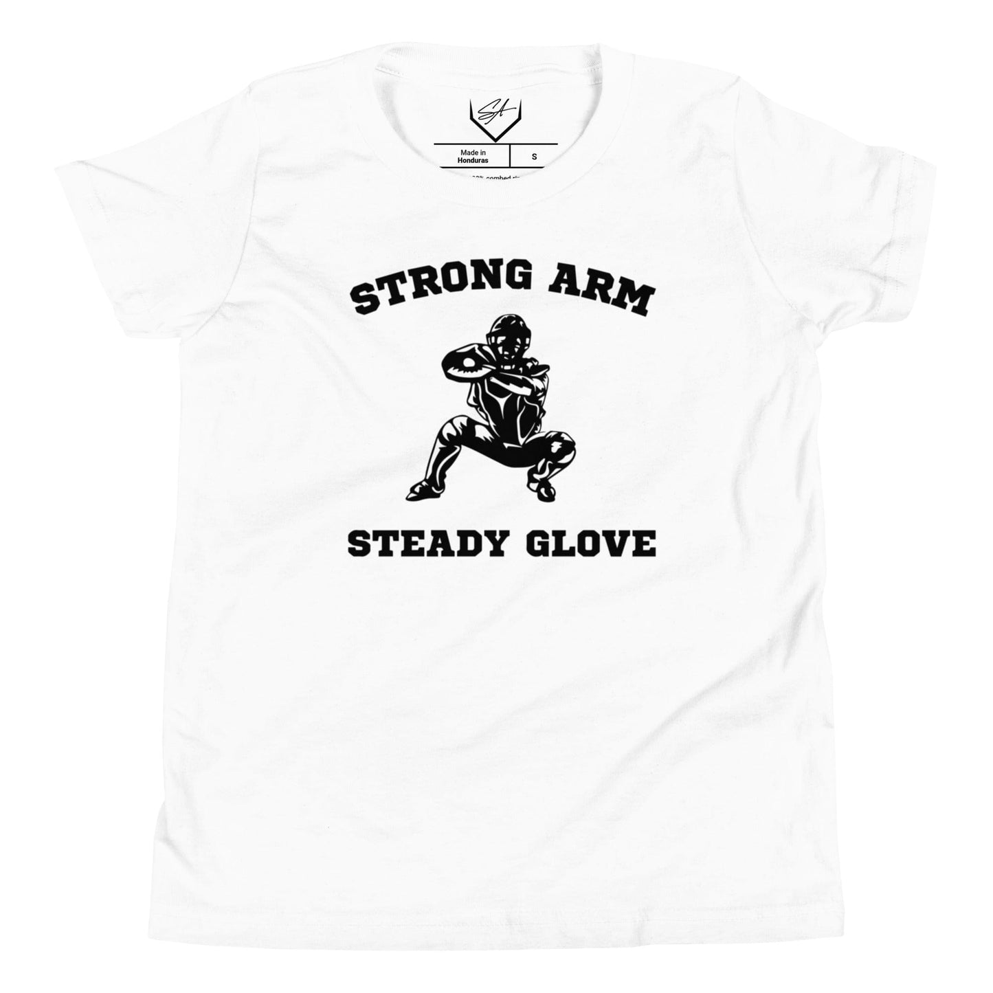 SA Apparel White / S Strong Arm, Steady Glove - Youth Tee