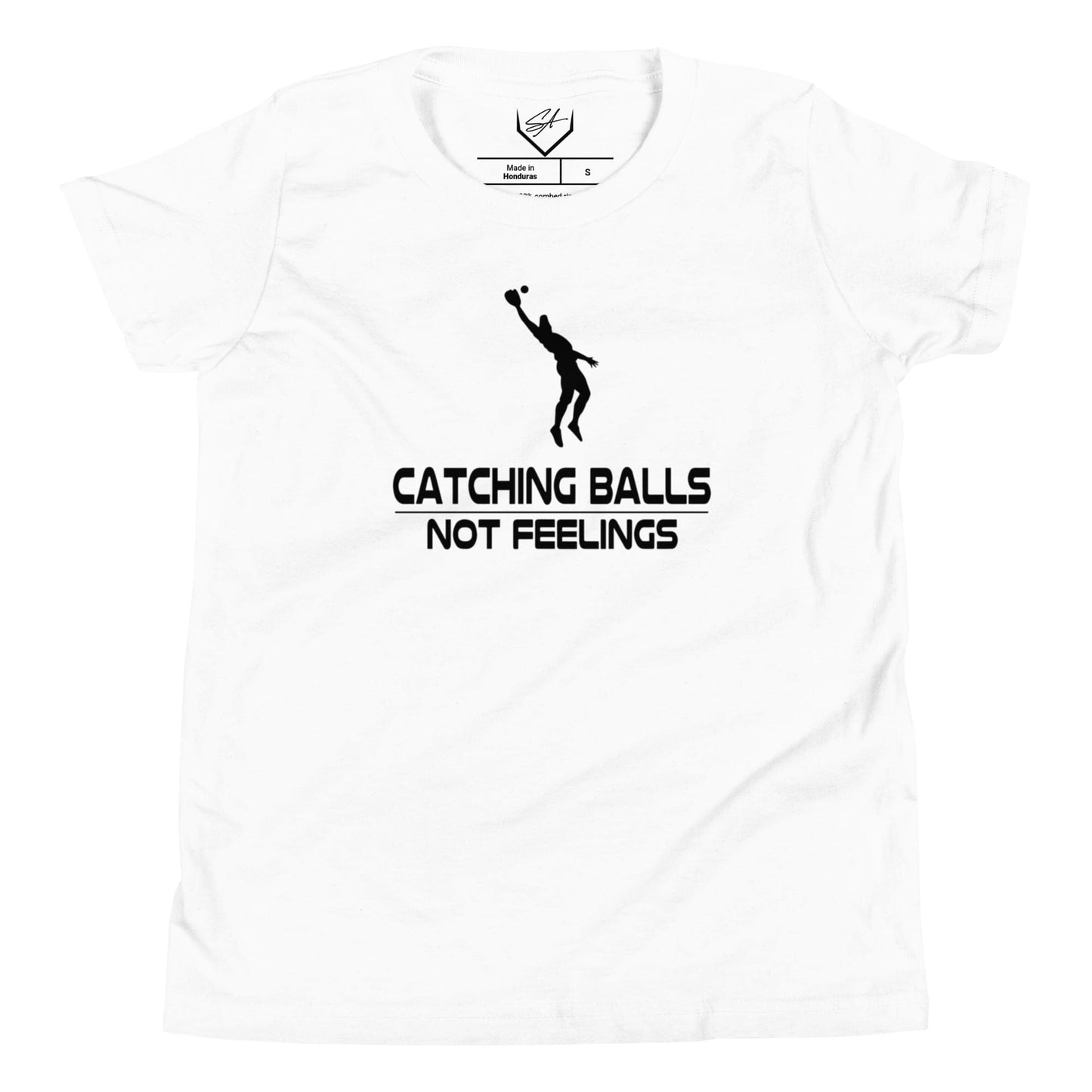 SA Apparel Youth Tee White / S Catching Balls Not Feelings Baseball - Youth Tee