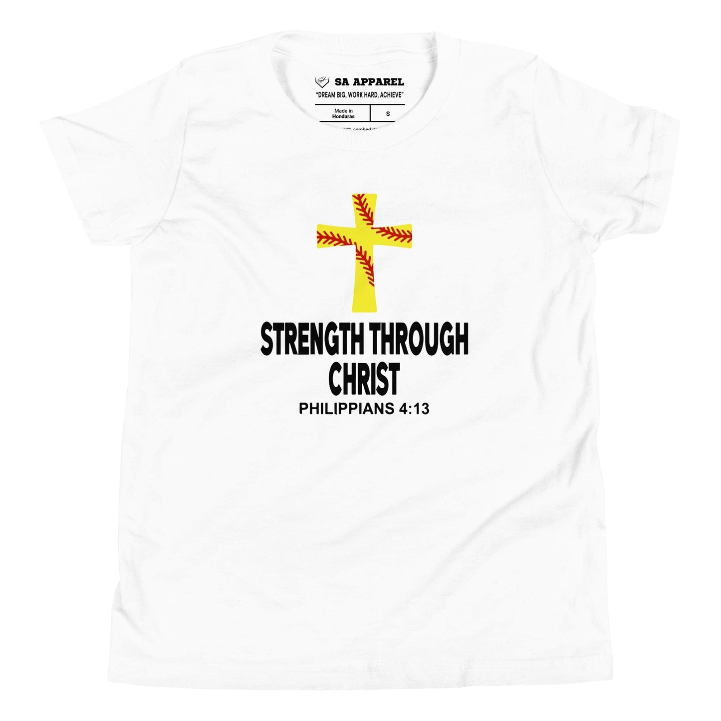 SA Apparel Youth Tee White / S Strength Through Christ Softball - Youth Tee
