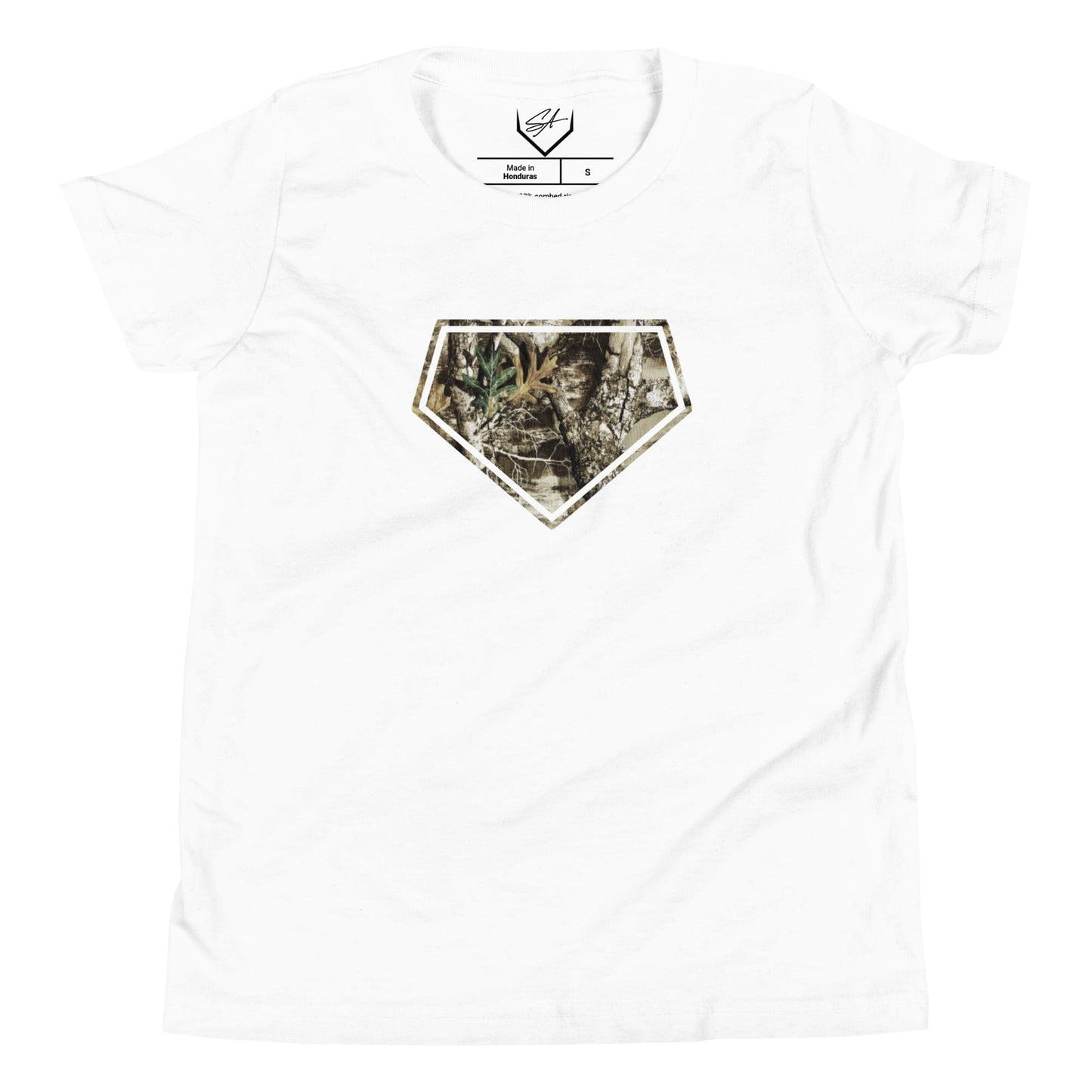 SA Apparel White / S Camo Plate - Youth Tee