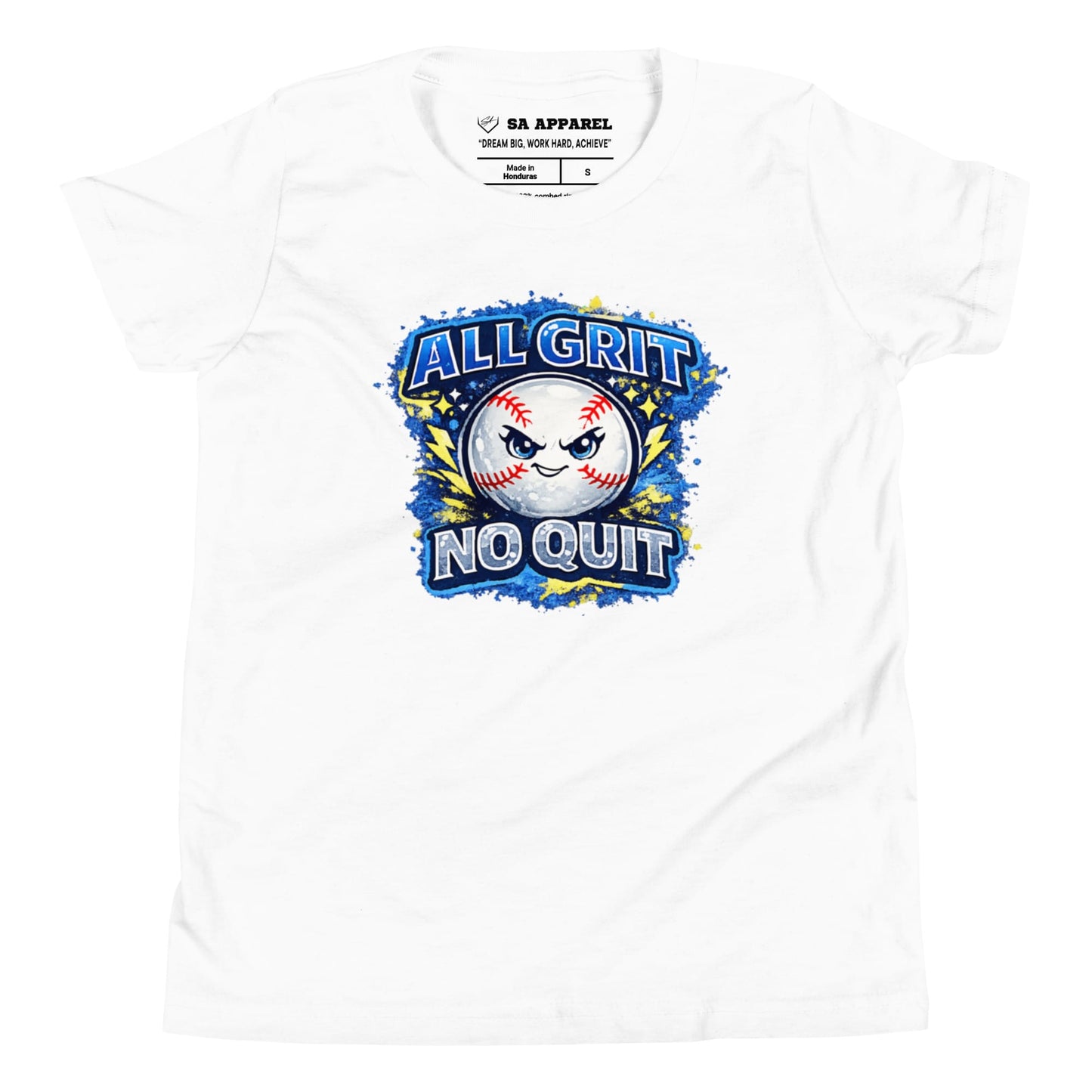 SA Apparel Youth Tee White / S / Soft Style/Cotton All Grit, No Quit - Youth Tee