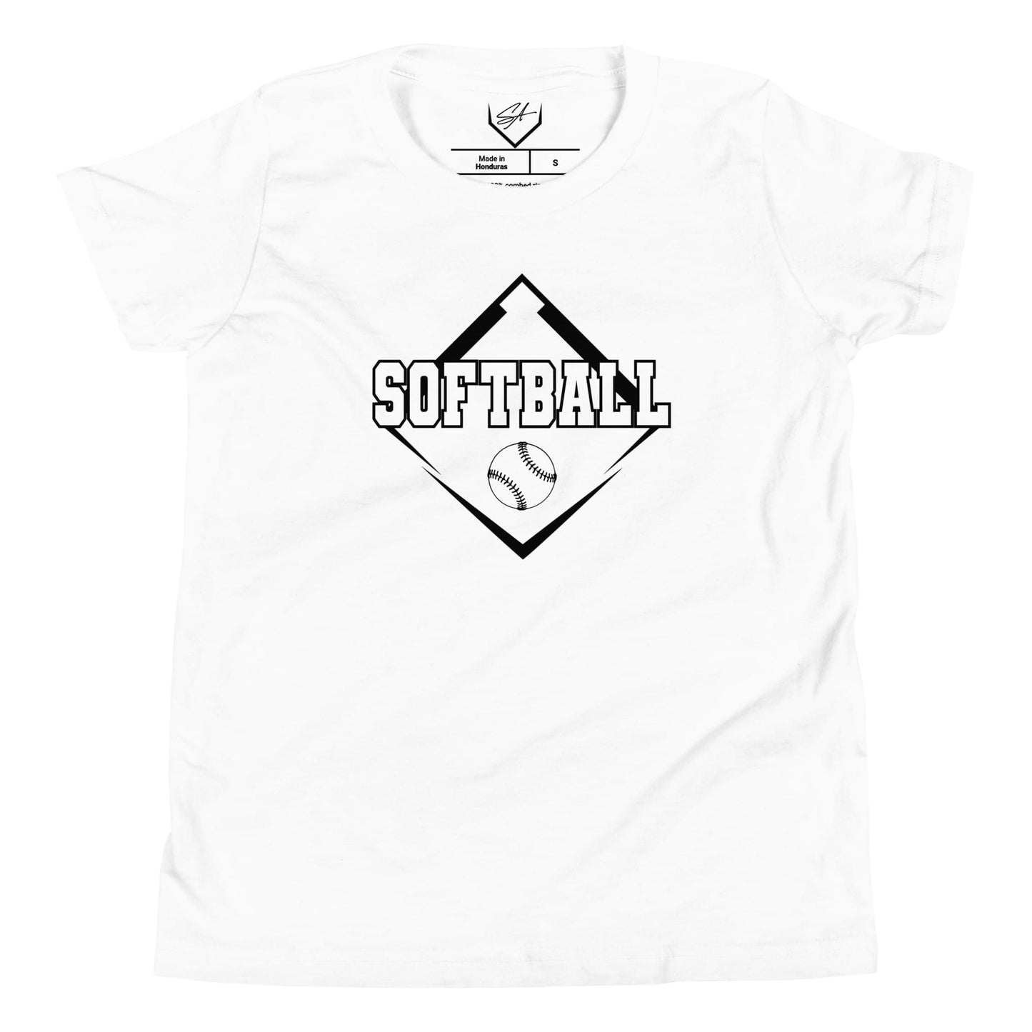 SA Apparel White / S Softball - Youth Tee