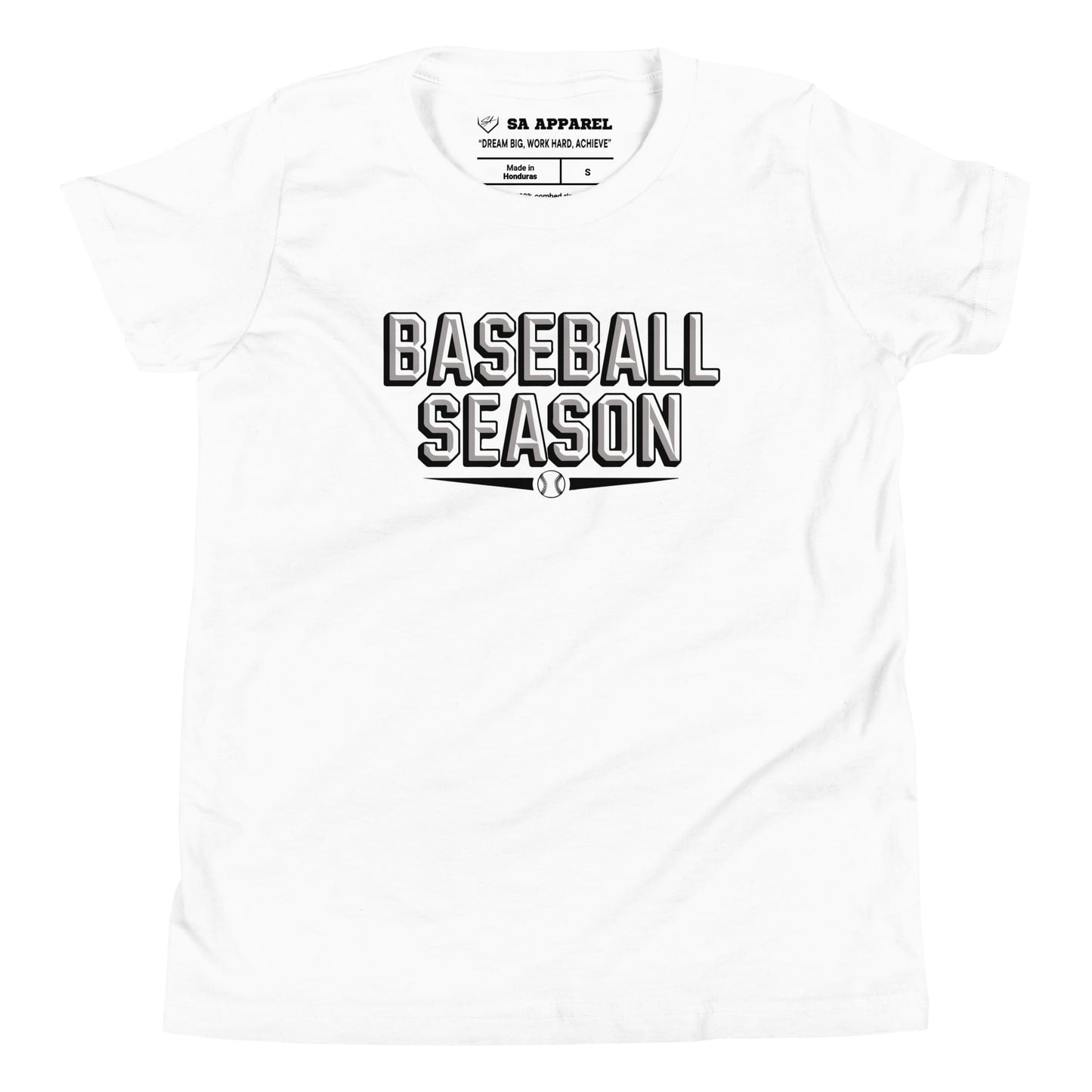 SA Apparel Youth Tee White / S / Soft Style/Cotton Baseball Season - Youth Tee